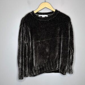 Max studio brown velvet cropped sweater